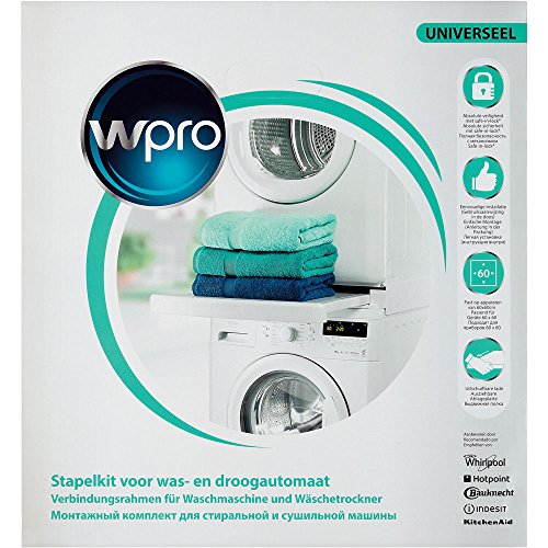 wpro SKS101 - Waschmaschinenzubehör/ Trocknerzubehör/ Verbindungsrahmen m. Ablage/ Zwischenbaurahmen Waschmaschine u. Trockner/ Universell für alle Marken/ 60x60cm - 2