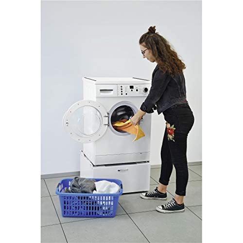 Xavax Trockner-/Waschmaschinen-Untergestell (mit Schublade, 61 x 60 cm, Unterbau-Sockel mit Schubfach, 33,2 cm Höhe, TÜV-geprüft, Waschmaschinen-Podest/Erhöhung) weiß - 2