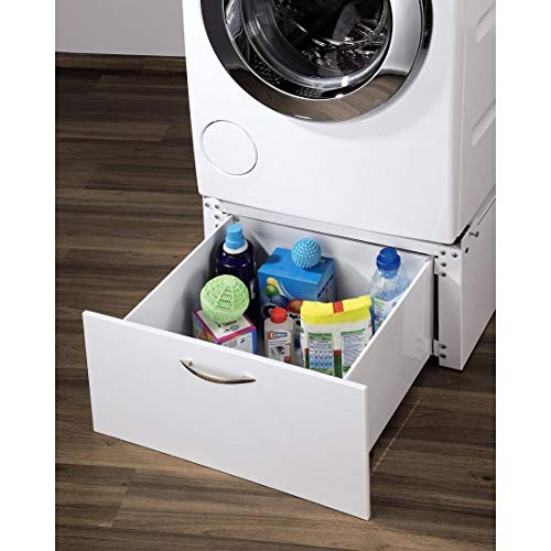 Xavax Trockner-/Waschmaschinen-Untergestell (mit Schublade, 61 x 60 cm, Unterbau-Sockel mit Schubfach, 33,2 cm Höhe, TÜV-geprüft, Waschmaschinen-Podest/Erhöhung) weiß - 5