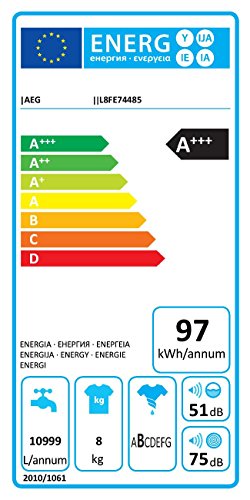 AEG L8FE74485 Waschmaschine / ProSteam - Auffrischfunktion / ÖKOMix - Faserschutz / 8,0 kg / Leise / Mengenautomatik / Nachlegefunktion / Kindersicherung / Schontrommel / Allergikerfreundlich - 12